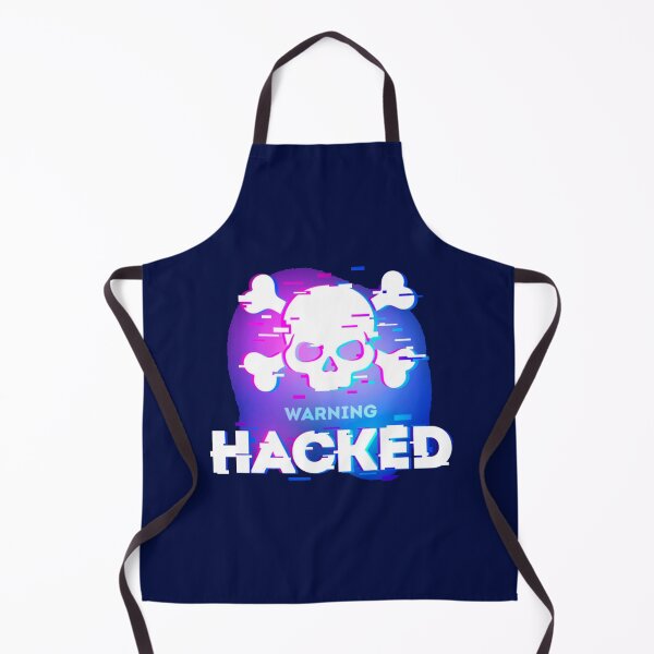 Item preview, Hacked Glitch Text Warning in Neon Colors with Skull and Cross Bones designed and sold by WearWolfDesigns.
