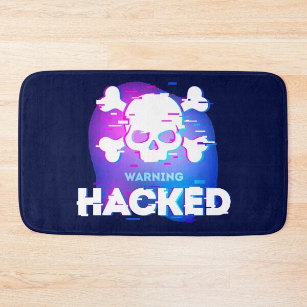 Item preview, Hacked Glitch Text Warning in Neon Colors with Skull and Cross Bones designed and sold by WearWolfDesigns.