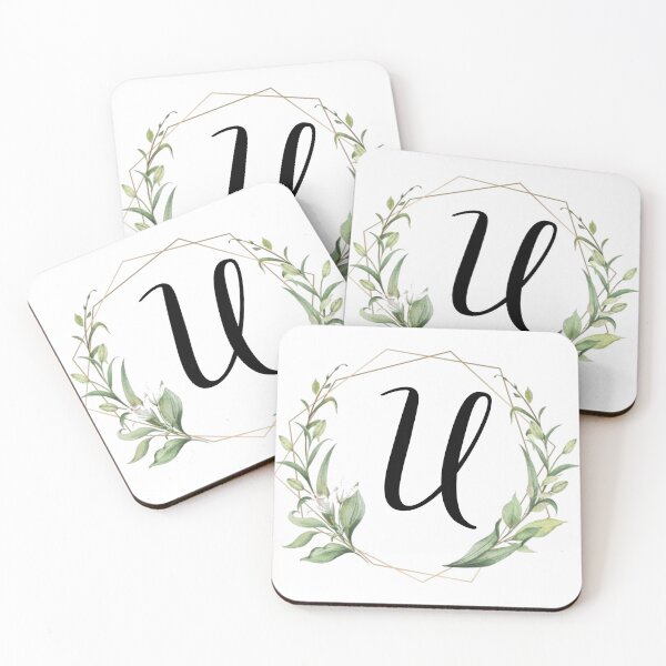 Item preview, Golden frame monogram with laurels letter U designed and sold by JustSeasons.