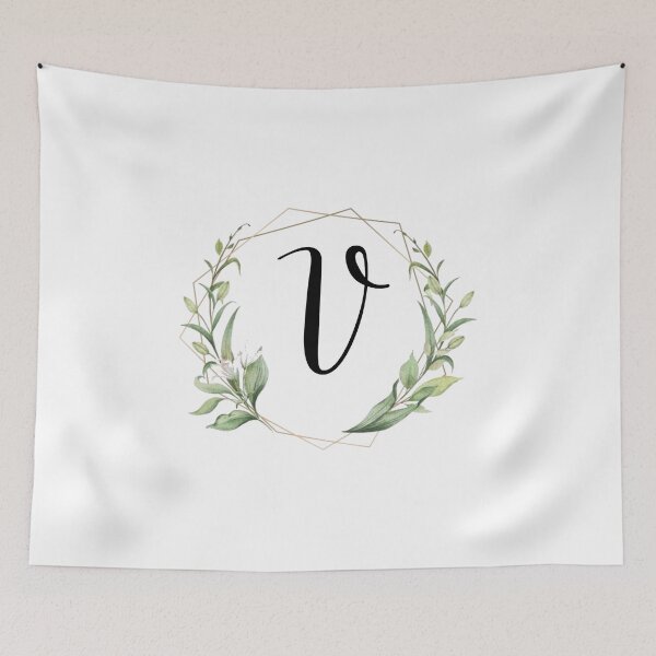 Item preview, Golden frame monogram with laurels letter V designed and sold by JustSeasons.