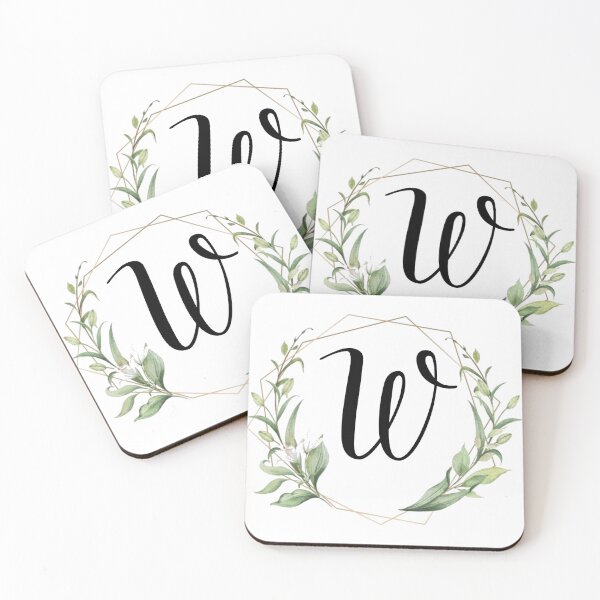 Item preview, Golden frame monogram with laurels letter W designed and sold by JustSeasons.