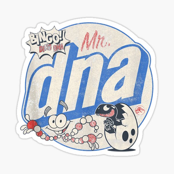 Mr DNA Cartoon Circle  Sticker