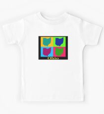 Colorful Ohio State Pop Art Map Kids T-Shirt