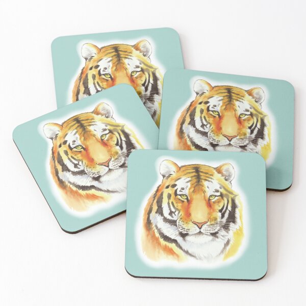 Tiger Face Coasters (Set of 4)
