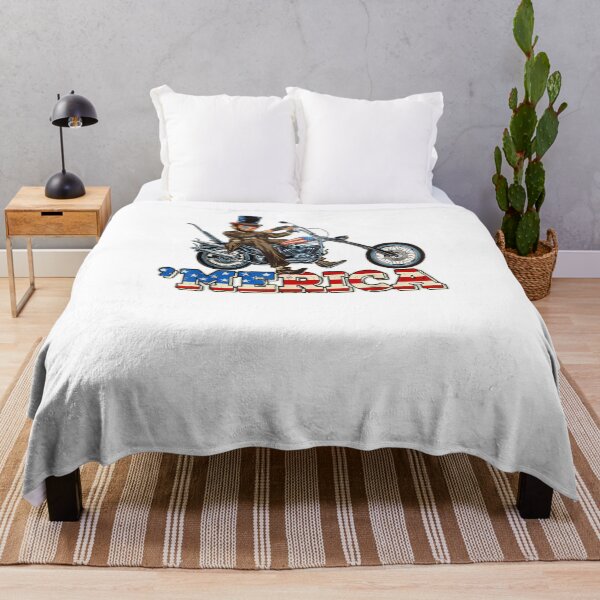 Item preview, 4th of July Gifts Murica Merica Abraham Lincoln on a Chopper Biker designed and sold by InkyJack.
