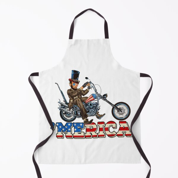 Item preview, 4th of July Gifts Murica Merica Abraham Lincoln on a Chopper Biker designed and sold by InkyJack.