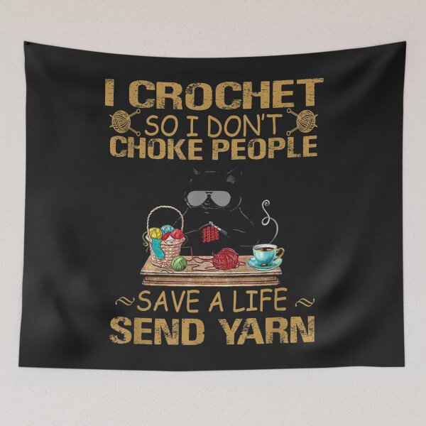 Item preview, I crochet so i dont choke people cutie cat yarn cool designed and sold by toricak06.