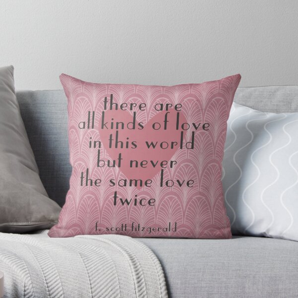 F. Scott Fitzgerald Illustrated Quote Throw Pillow