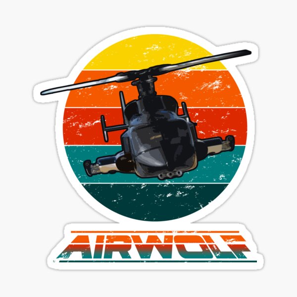 Aperçu de l'œuvre Airwolf Sunset Rétro Classique des Années 80 créée et vendue par Ravensclaw3.