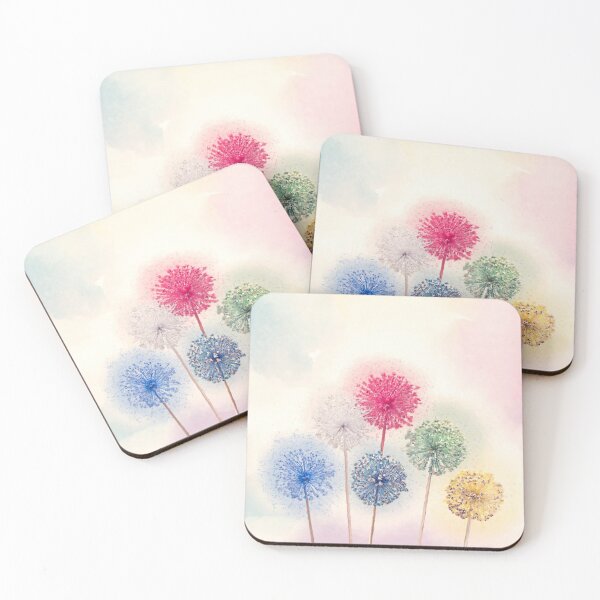 Item preview, Watercolor digital painting of Dry flowers of a wild onions in different colors. designed and sold by svetlanna.