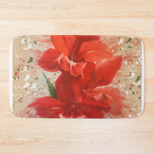 Item preview, Red Gladiola Vintage style mixed media florals collection designed and sold by OByD.