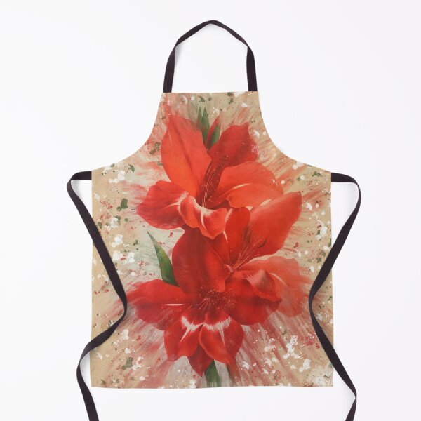 Item preview, Red Gladiola Vintage style mixed media florals collection designed and sold by OByD.