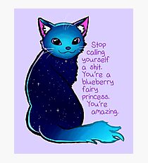 "You're A Blueberry Fairy Princess" Galaxy Cat Photographic Print
