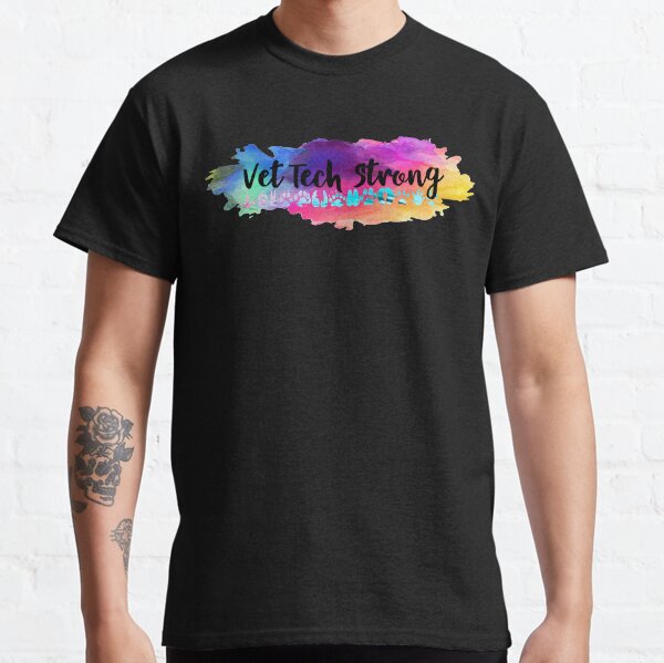 Vet Tech Strong - Pfoten Regenbogen Classic T-Shirt