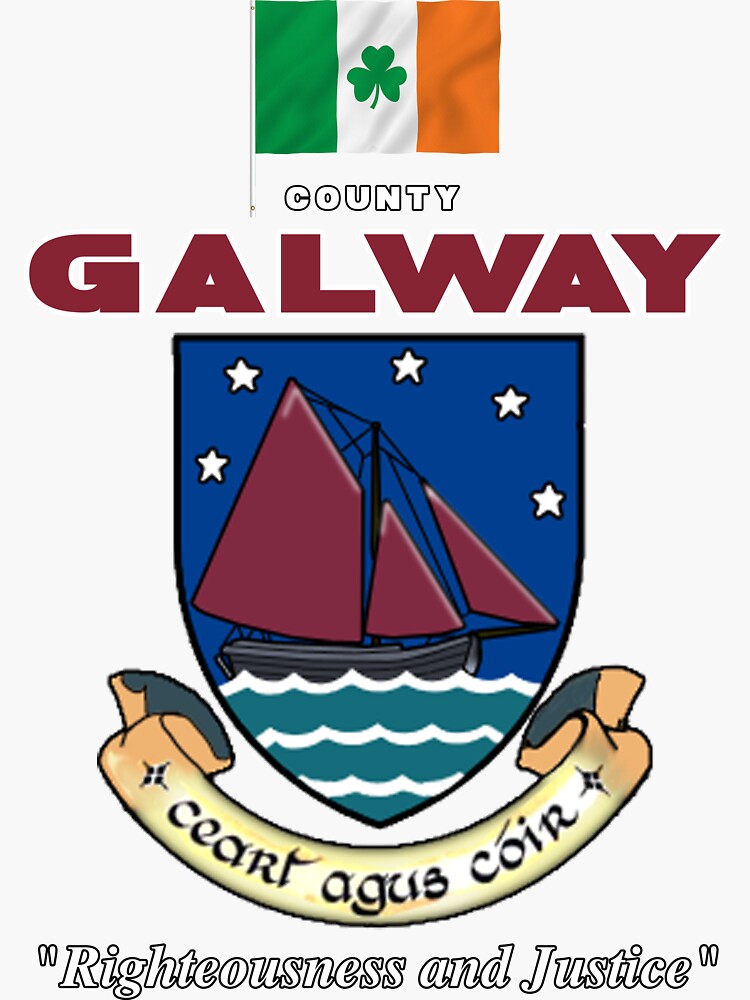 "County Galway Ireland Official Crest" Sticker for Sale by CathalDevlin Redbubble