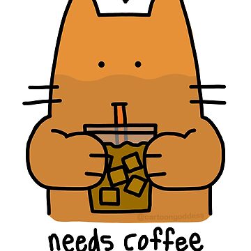 Artwork thumbnail, Iced Coffee Cat by cartoongoddess