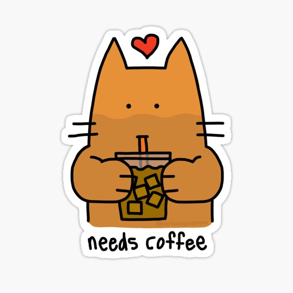 Iced Coffee Cat Sticker