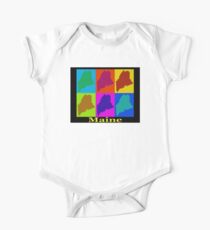 Colorful Maine Pop Art Map One Piece - Short Sleeve