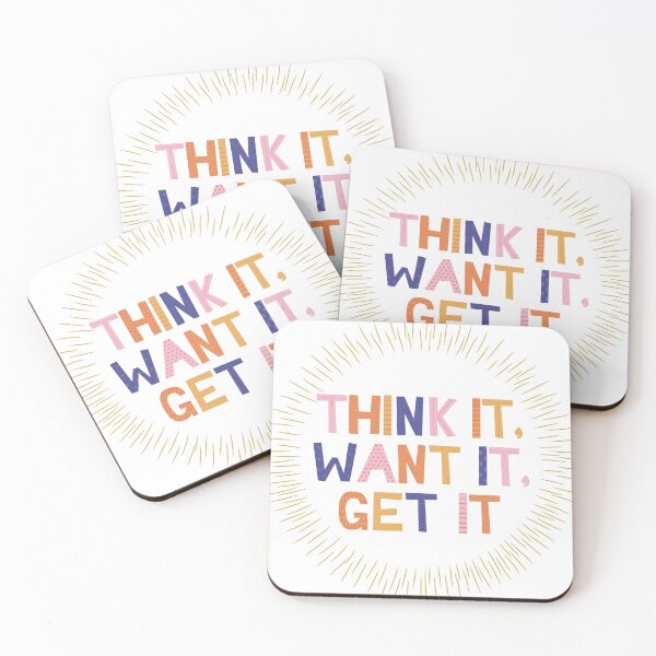 Item preview, Think it want it get it colorful quote designed and sold by TrashPandaCreative.