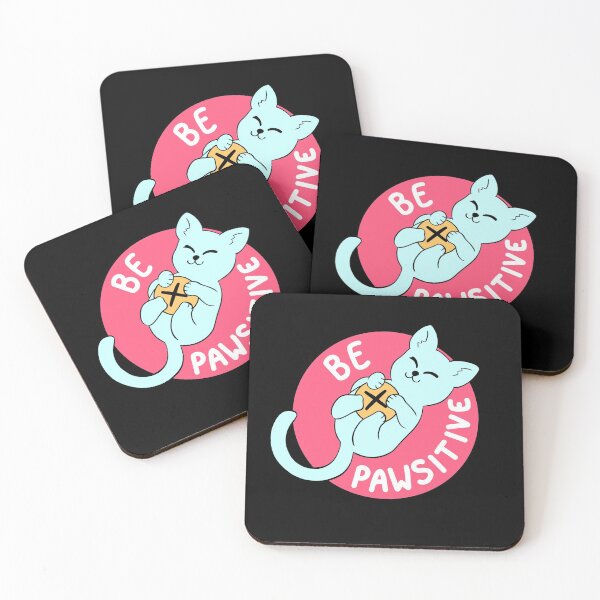Item preview, Be Pawsitive - cation science pun designed and sold by scribbli.