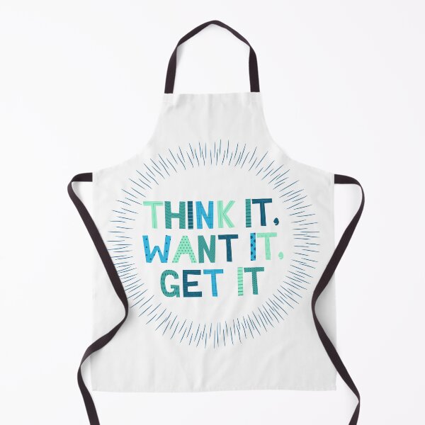 Item preview, Think it want it get it colorful quote blue designed and sold by TrashPandaCreative.