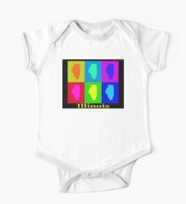 Colorful Illinois State Pop Art Map One Piece - Short Sleeve