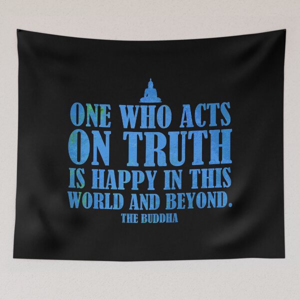 Item preview, Buddha Quotes: One Who Acts On Truth is Happy  designed and sold by JulianoZn97.