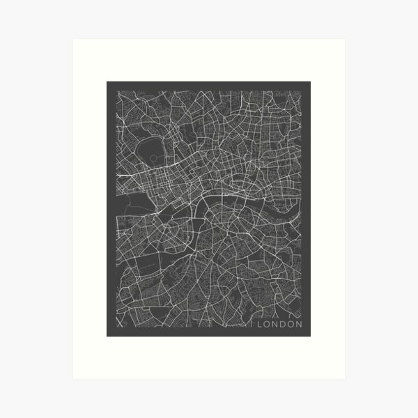Item preview, London Map, England - Gray designed and sold by MainStreetMaps.
