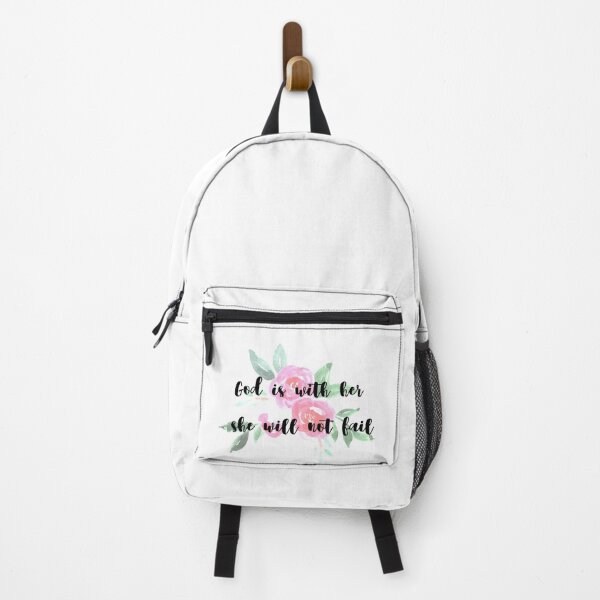 Item preview, Floral Christian Quote, God Is With Her She Will Not Fail designed and sold by WordsOfHope.