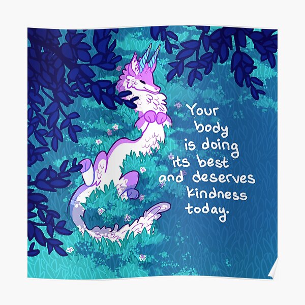 "Your Body is Doing its Best" Furry Forest Dragon Poster
