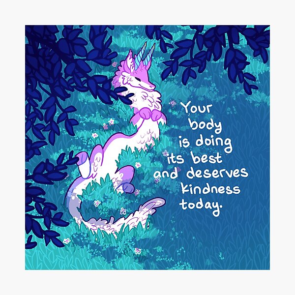 "Your Body is Doing its Best" Furry Forest Dragon Photographic Print