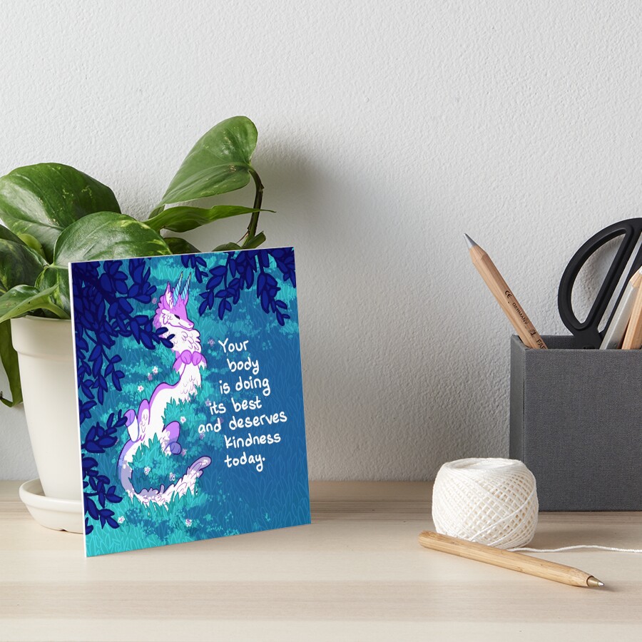 "Your Body is Doing its Best" Furry Forest Dragon Art Board Print
