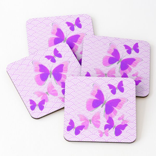 Item preview, DELICATE PINK-PURPLE  FLYING BUTTERFLIES  PATTERN ART designed and sold by sharlesart.