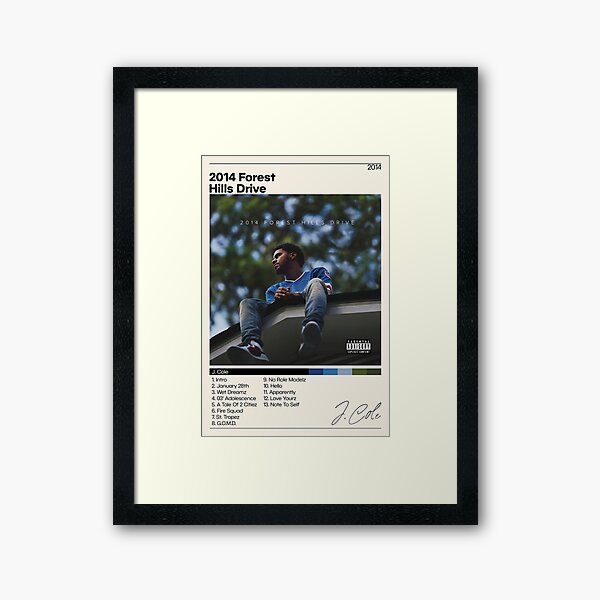 J Cole Poster | 2014 Forest Hills Drive Poster | J Cole Tracklist | Album Cover Poster | Poster Print Wall Art | Custom Poster | Home Decor Active Framed Art Print