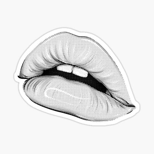 Sex Lips Halftone Design Sticker By Aredshirt Redbubble 3557