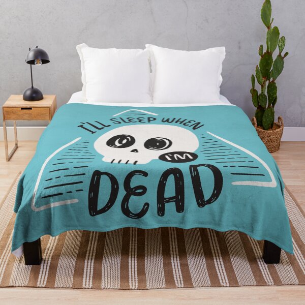 Item preview, I'll Sleep When I'm Dead teal skeleton skull triangle designed and sold by awkward-owl.
