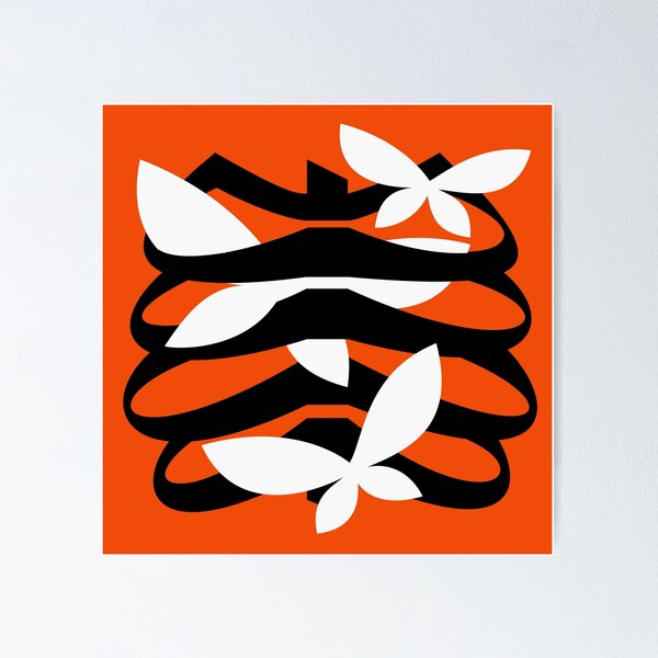 Item preview, Ribcage filled with butterflies or moths (on orange) designed and sold by SergPerep.