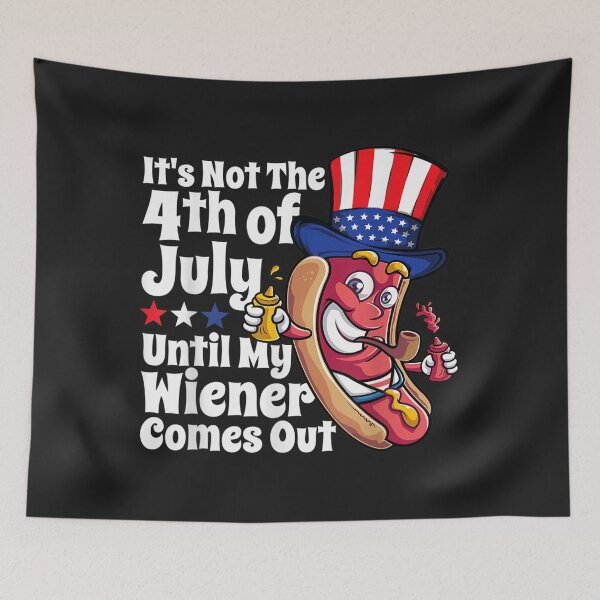 Item preview, Mens Funny 4th of July Hot Dog Wiener Comes Out Adult Humor Gift designed and sold by toricak06.
