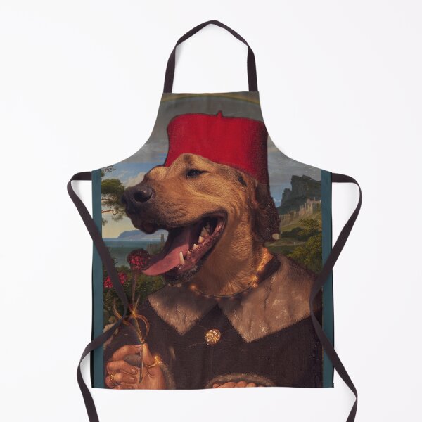 Item preview, portrait of a renaissance dog in a red cap designed and sold by Historidography.
