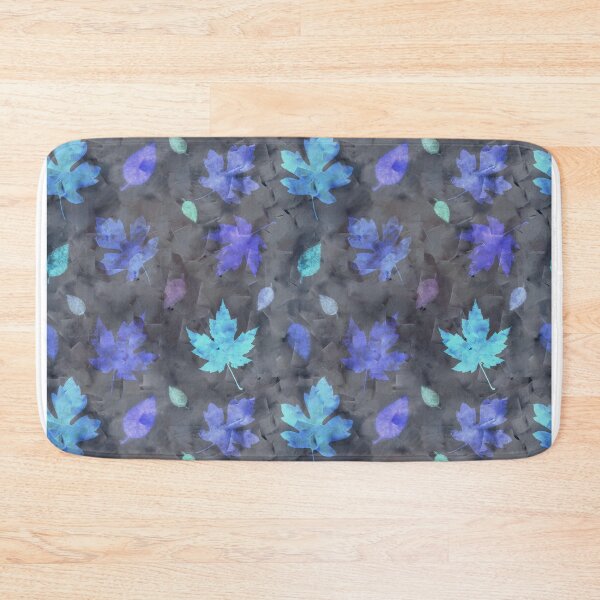 Item preview, Floral pattern, blue and purple leaves on a gray background. designed and sold by UVI-CA.