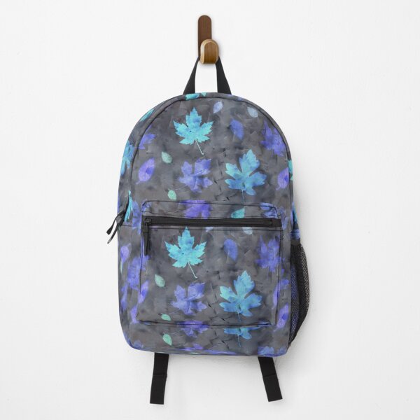 Item preview, Floral pattern, blue and purple leaves on a gray background. designed and sold by UVI-CA.