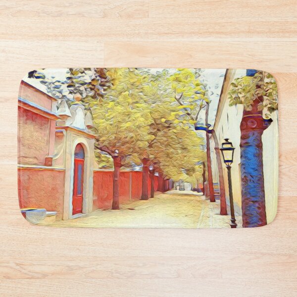 Item preview, Urban path with trees, entrance door of a palace, street lamp and sky. designed and sold by Rui Valverde.