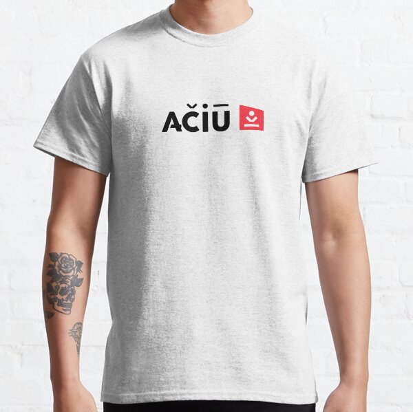 Thank you - Aciu Travel Logo in Red / Black Letters Classic T-Shirt