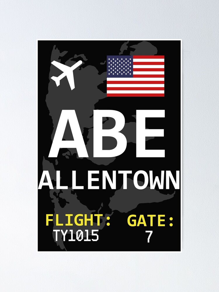 "ABE ALLENTOWN USA Travel Gift, Airport Code" Poster by