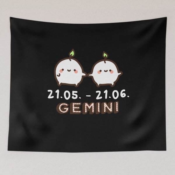 Item preview, Kawaii zodiac sign Gemini soybeans holding hands designed and sold by GLwithUs.
