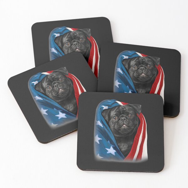 Item preview, Pug Black Dog American Flag 4th Of July Animal Patriotic Tee designed and sold by toricak06.