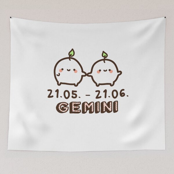 Item preview, Kawaii zodiac sign Gemini soybeans holding hands designed and sold by GLwithUs.