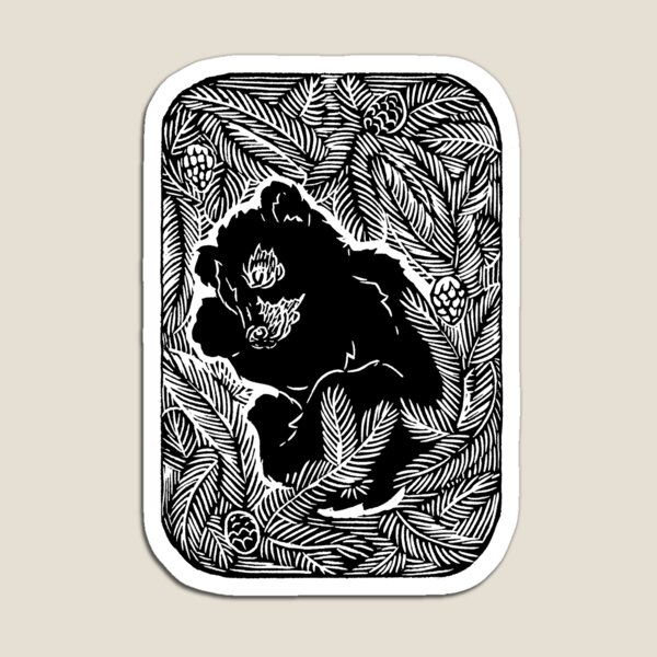 Little One Sleeping Baby Black Bear Magnet
