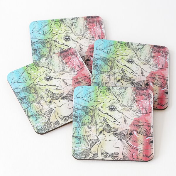 Item preview, Frog Mushroom Illustration hand drawn original Watercolor art designed and sold by kaileyashtonart.
