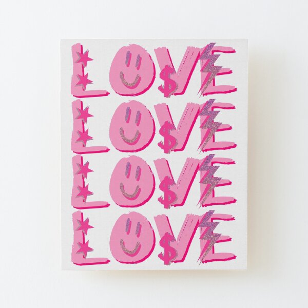 preppy LOVE Wood Mounted Print